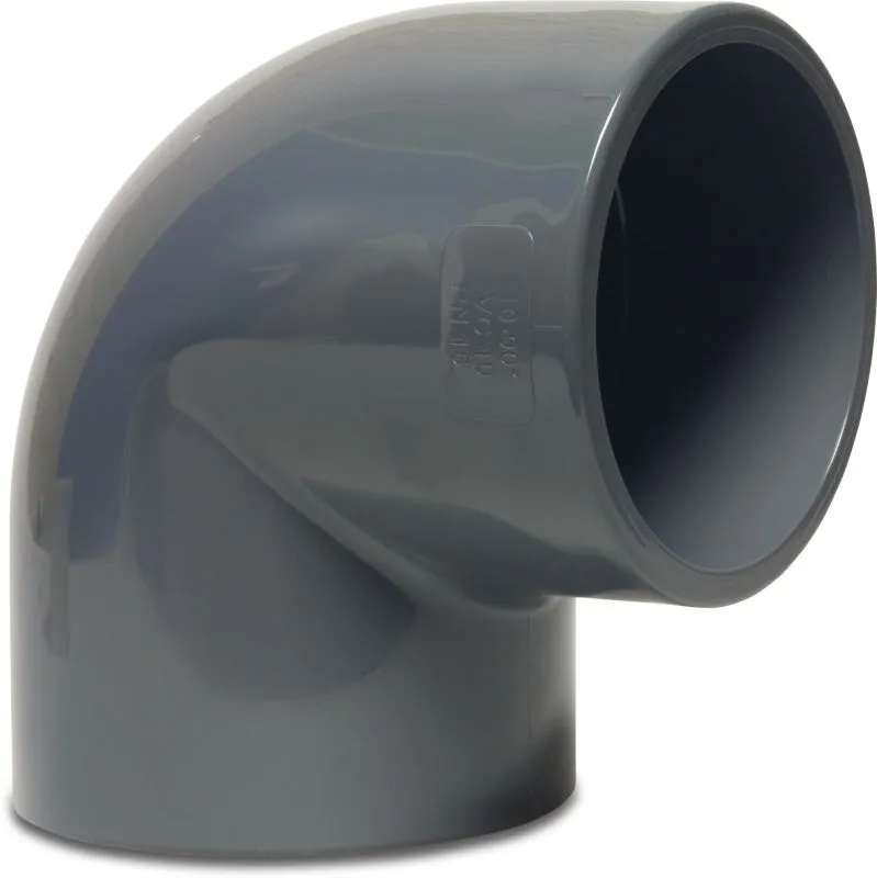 PROFEC KNIE 90° PVC-U LIJMMOF 16BAR GRIJS